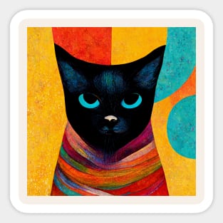 Abstract Cat Sticker